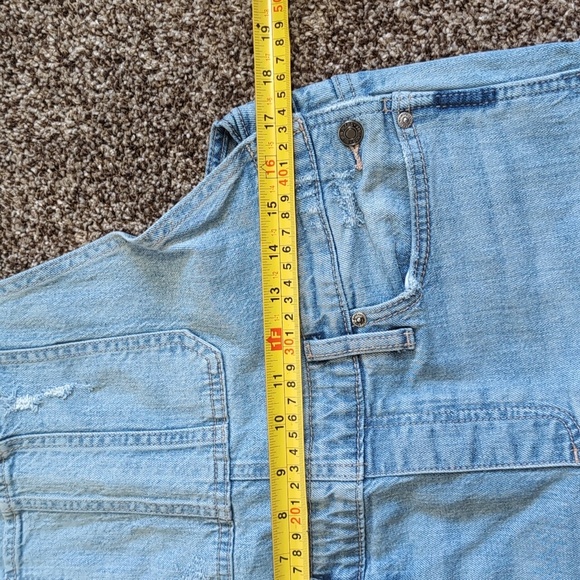 Silver jeans Over It All Loose Fit Overalls Distressed women's Size Medium - Picture 4 of 11